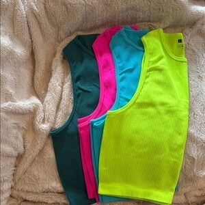 Vibrant Ribbed Tank Tops